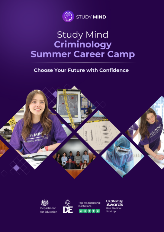 Study Mind Criminology Summer Career Camp Brochure
